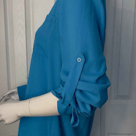 Express Blue Button-Down Shirt for Women - Picture 2 of 9